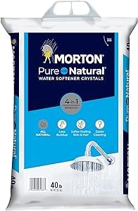 EasyGoProducts Morton-40F Morton Pure & Natural 4 in 1 Crystals Soft Water Softener Salt 40 Pounds, white
